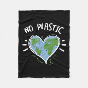 Environmental Protection_ No Plastic - Earth Day Fleece Blanket