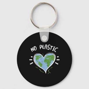 Environmental Protection_ No Plastic - Earth Day Key Ring