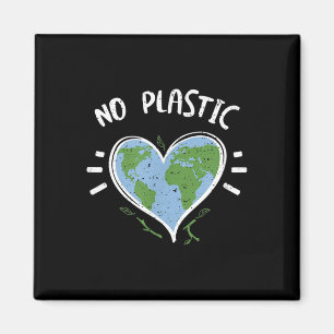 Environmental Protection_ No Plastic - Earth Day Magnet