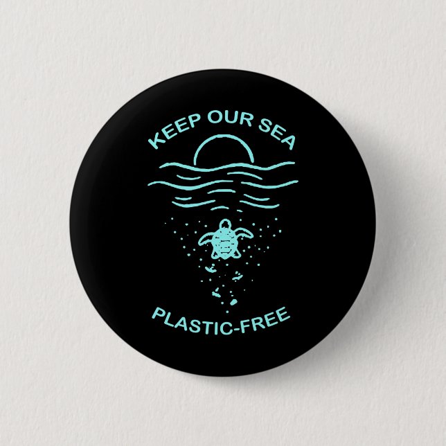 Environmental Protection Plastic Free Swea  6 Cm Round Badge (Front)