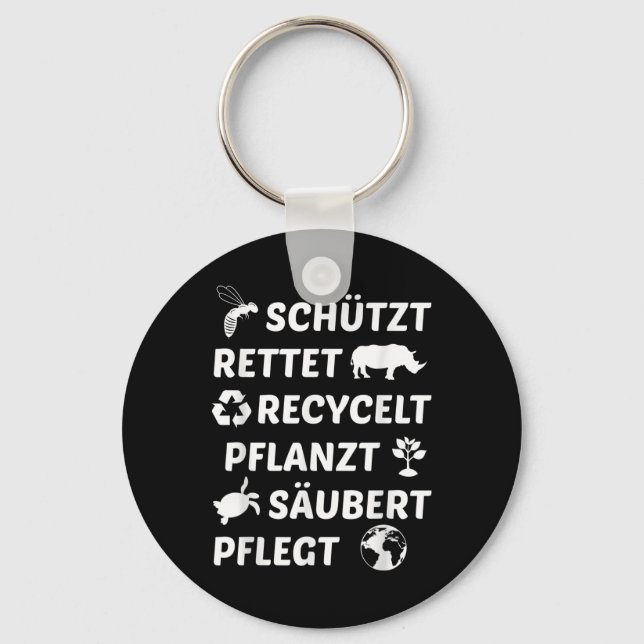 Environmental Protection Recycled Climate Protecti Key Ring (Front)