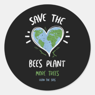 Environmental Protection_ Save The Bees Plant M... Classic Round Sticker
