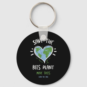 Environmental Protection_ Save The Bees Plant M... Key Ring