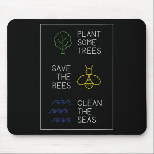 Environmental Protection Saying, Plant Trees, Save Mouse Pad