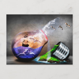 Environmental Protection Sea Turtle & Ship Picture Postcard