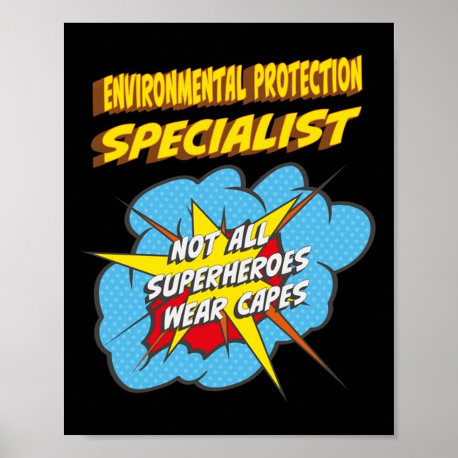 Environmental Protection Specialist Funny Superher Poster (Front)