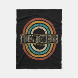 Environmental Protection Specialist Vintage Retro Fleece Blanket