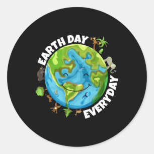 Environmental Shirts Earth Day Everyday Earth Love Classic Round Sticker
