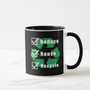 Environmentalism Checklist Reduce Reuse Recycle Mug