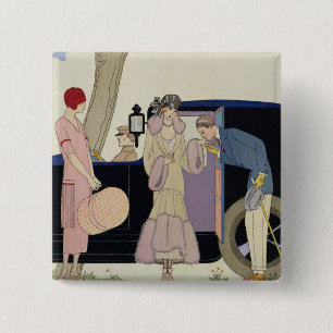 Envy, 1914 (pochoir print) 15 cm square badge