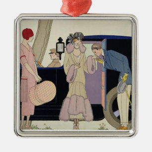 Envy, 1914 (pochoir print) metal tree decoration