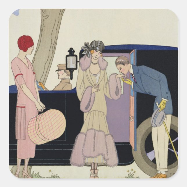 Envy, 1914 (pochoir print) square sticker (Front)