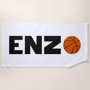 Enzo Basketball Beach Towel