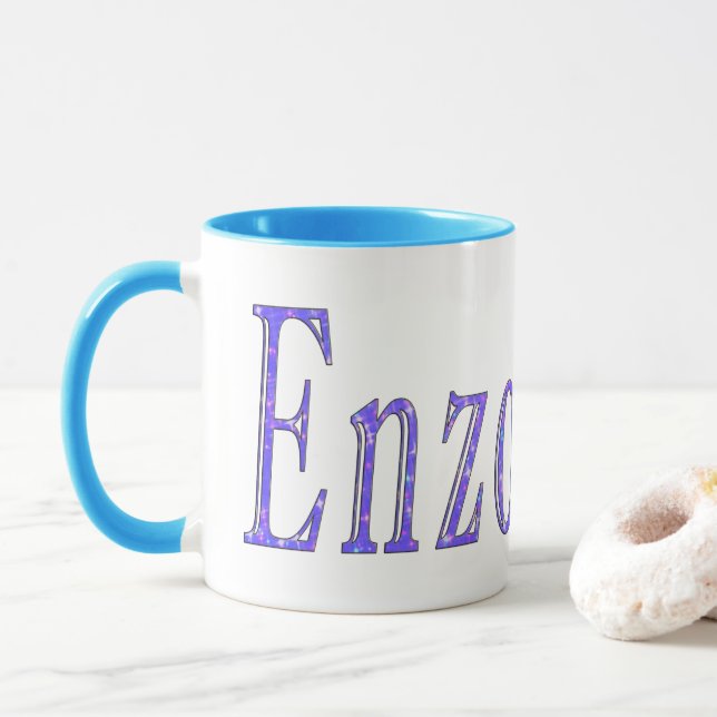 Enzo, Name Logo, Mug (With Donut)