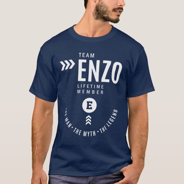 Enzo Personalised Name Birthday Gift T-Shirt (Front)