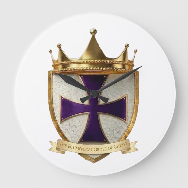 EOC Priest Crest design tie  Large Clock (Front)