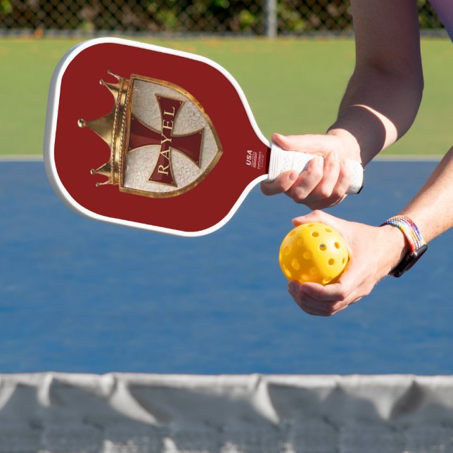 EOC RED RayEl Crest design  Pickleball Paddle (Insitu)