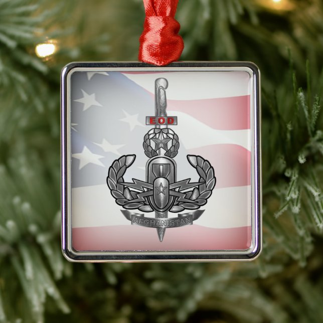 EOD Afghanistan Veteran  Metal Ornament (Tree)