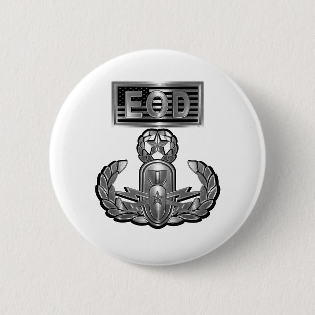 EOD Explosive Ordnance Disposal 6 Cm Round Badge (Front)