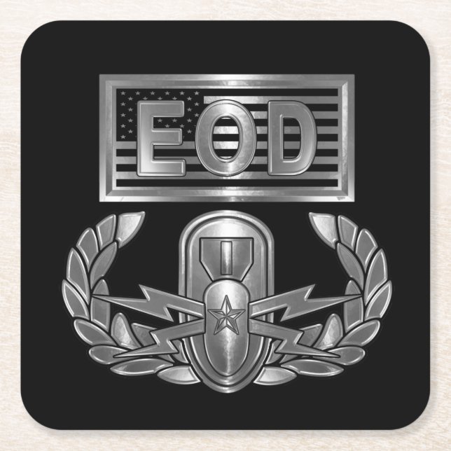 EOD "MASTER BLASTER"  SQUARE PAPER COASTER (Front)