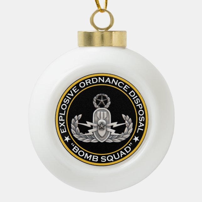 EOD Master Bomb Squad Ceramic Ball Christmas Ornament (Front)
