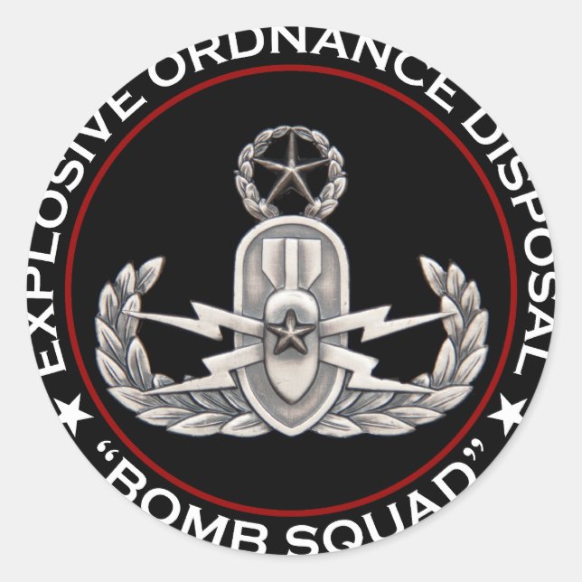 EOD Master "Bomb Squad" Classic Round Sticker (Front)