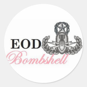eod master bombshell classic round sticker
