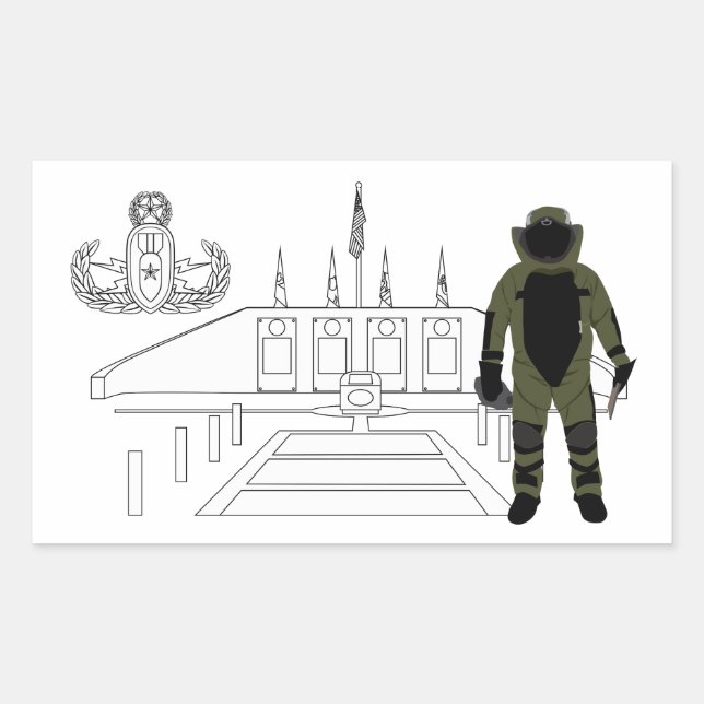 EOD Memorial Bomb Suit Rectangular Sticker (Front)