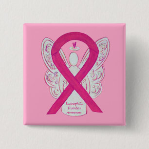 Eosinophilic Disorders Awareness Ribbon Angel Pins