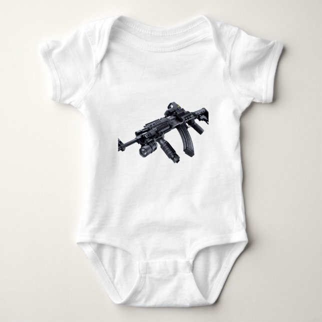 EOTech Sighted Tactical AK-47 Assault Rifle Baby Bodysuit (Front)