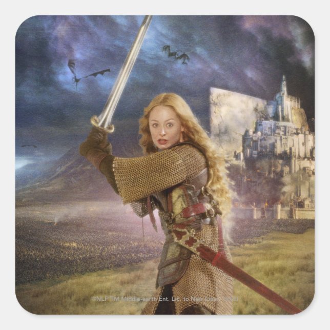 Eowyn Raises Sword Square Sticker (Front)
