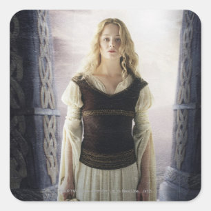 Eowyn with sword square sticker