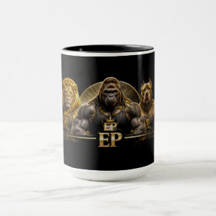 EP Black and Gold Muscle Animals Coffee Mug