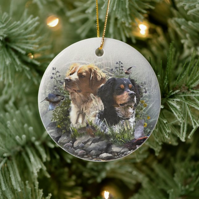 Epagneul Breton, Brittany Spaniel   Ceramic Ornament (Tree)