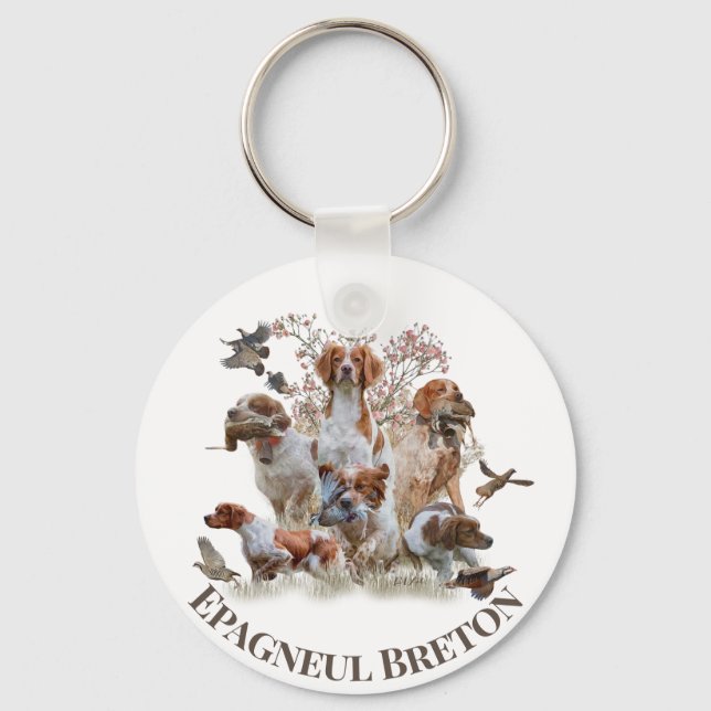 Epagneul Breton, Brittany Spaniel  Key Ring (Front)