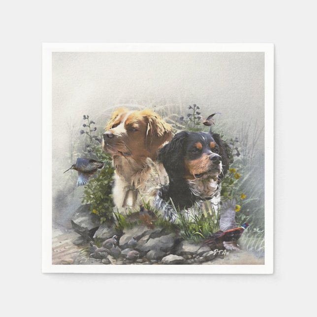Epagneul Breton, Brittany Spaniel   Napkin (Front)