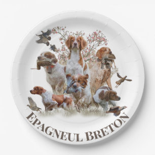 Epagneul Breton, Brittany Spaniel   Paper Plate