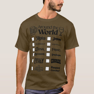 Epcot Drink Around the World Black Text Mexico Fir T-Shirt
