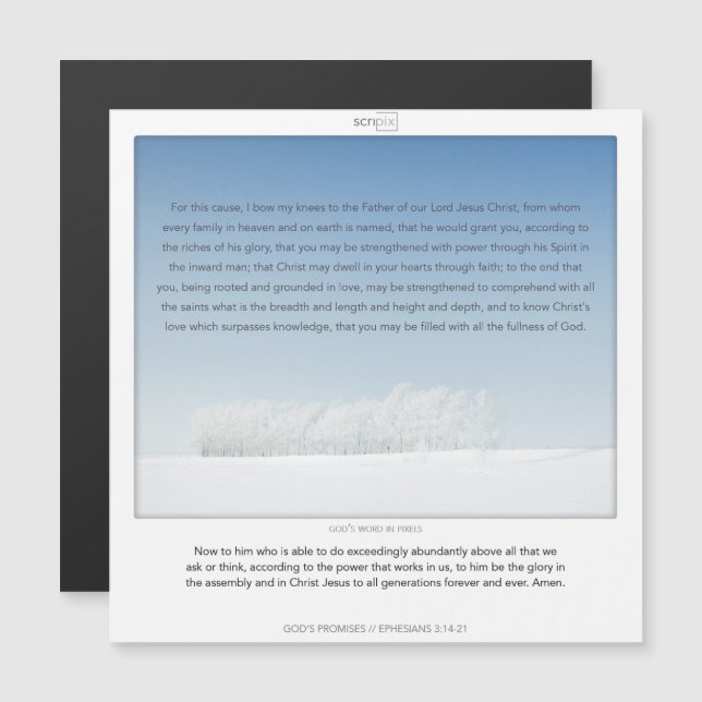 Epheisans 3:14-21 GOD'S PROMISES SCRIPIX magnetic Magnetic Invitation (Front/Back)