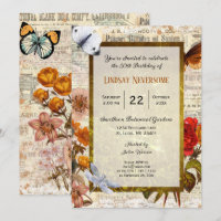 Ephemera Aesthetic Stylish Vintage Birthday Party
