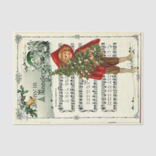 Ephemera Away in a Manger Christmas Carol Decoupag Tissue Paper