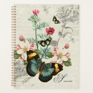 Ephemera Butterflies Wildflowers Vintage Romantic Planner