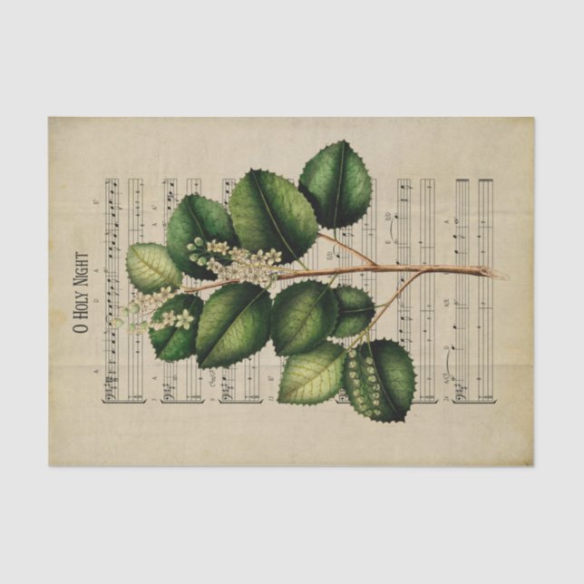 Ephemera Christian Song O Holy Night Decoupage Tissue Paper (Front)