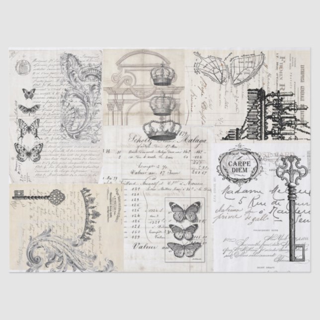 Ephemera Collage Decoupage Sheet (Front)