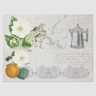 Ephemera Floral Coffee Pot Decoupage French Tissue Paper