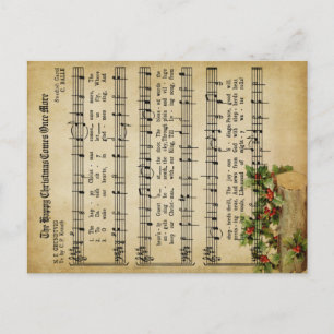 Ephemera Holly Berry The Christmas Carol Script Holiday Postcard