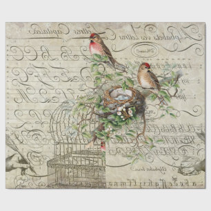 Ephemera Red Bird Decoupage 60lb paper