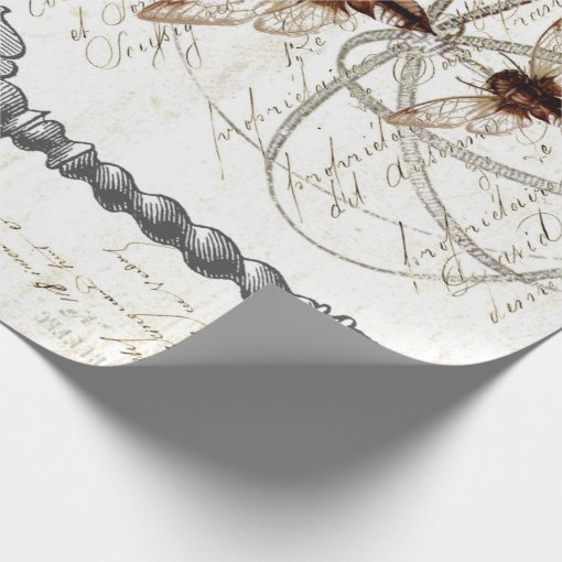 Ephemera Script Wrapping Paper | Zazzle