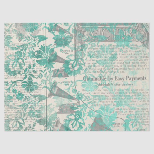 Ephemera Turquoise Paper Series Design 4 (Front)