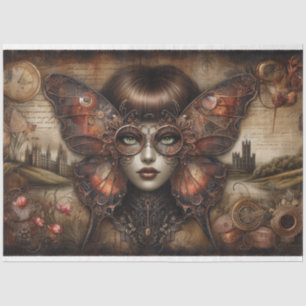 Ephemera Victorian Lady Gothic Butterfly Decoupage Tissue Paper